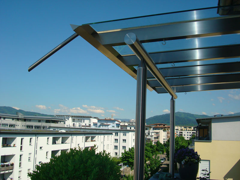 Edelstahl Terrassendach von Weizel Metalltechnik